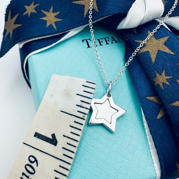 Tiffany & Co. Super Star Charm Necklace 16” in Silver with Pouch & Box - Picture 9 of 10